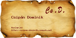 Csipán Dominik névjegykártya